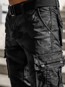 Men's Cargo Pants with Belt Black Bolf 2096
