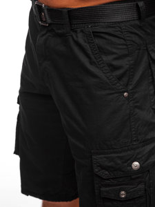 Men's Cargo Shorts with Belt Black Bolf 77885
