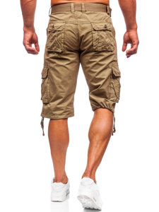 Men's Cargo Shorts with Belt Camel Bolf 77885