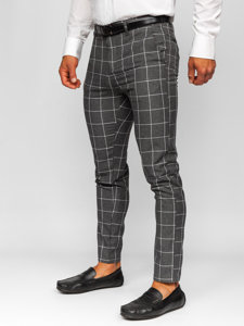 Men's Checkered Chino Pants Graphite Bolf 0052