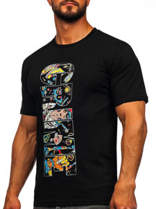 Men's Cotton Printed T-shirt Black Bolf 143023