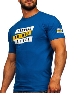 Men's Cotton Printed T-shirt Blue Bolf 14514