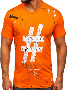 Men's Cotton Printed T-shirt Orange Bolf 14728