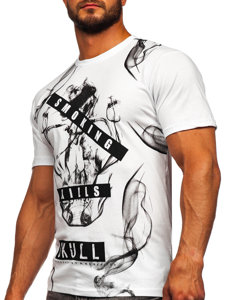 Men's Cotton Printed T-shirt White Bolf 14701