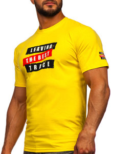 Men's Cotton Printed T-shirt Yellow Bolf 14514