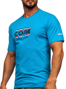 Men's Cotton T-shirt Turquoise Bolf 14731