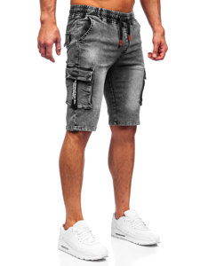 Men's Denim Cargo Shorts Black Bolf HY908