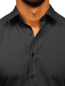 Men's Elegant Long Sleeve Shirt Black Bolf 1703