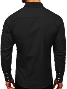 Men's Elegant Long Sleeve Shirt Black Bolf 1721-1