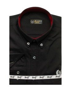 Men's Elegant Long Sleeve Shirt Black Bolf 2772