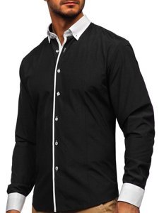 Men's Elegant Long Sleeve Shirt Black Bolf 2782