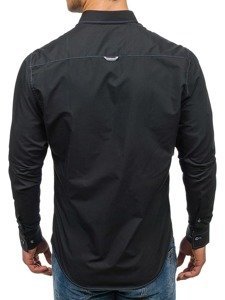 Men's Elegant Long Sleeve Shirt Black Bolf 5777