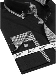 Men's Elegant Long Sleeve Shirt Black Bolf 5800