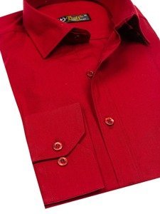 Men's Elegant Long Sleeve Shirt Claret Bolf 1703
