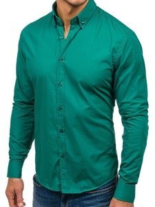 Men's Elegant Long Sleeve Shirt Green Bolf 5821-1