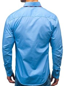 Men's Elegant Long Sleeve Shirt Sky Blue Bolf 2712