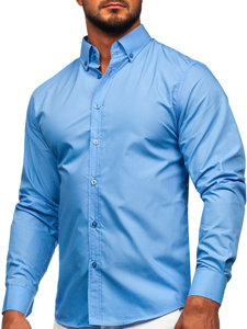 Men's Elegant Long Sleeve Shirt Sky Blue Bolf 5821-1