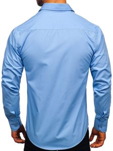 Men's Elegant Long Sleeve Shirt Sky Blue Bolf 6944