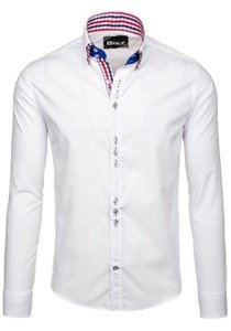 Men's Elegant Long Sleeve Shirt White Bolf 0926