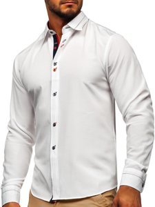 Men's Elegant Long Sleeve Shirt White Bolf 5826