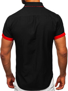 Men's Elegant Short Sleeve Shirt Black Bolf 2926