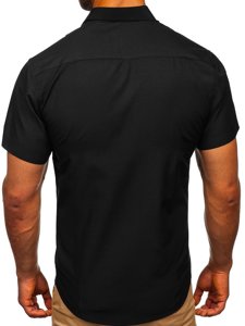 Men's Elegant Short Sleeve Shirt Black Bolf 7501