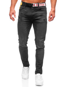 Men's Jeans Skinny Fit with Belt Black Bolf R61117W1