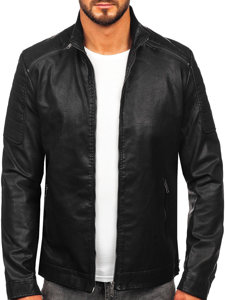 Men’s Leather Jacket Black Bolf EX229