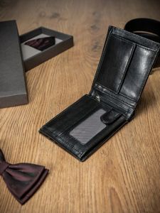Men's Leather Wallet Black 1676