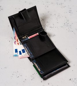 Men's Leather Wallet Black 19218