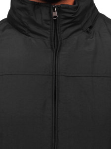 Men's Lightweight Jacket with hidden Hood Black Bolf 5M3101