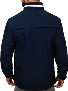 Men's Lightweight Jacket with hidden Hood Navy Blue Bolf 5M3105