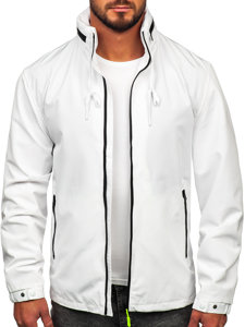 Men's Lightweight Jacket with hidden Hood White Bolf 5M3105