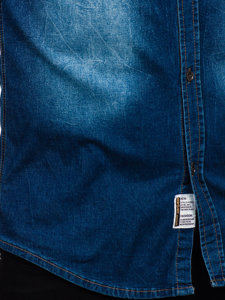 Men's Long Sleeve Denim Shirt Blue Bolf MC704B