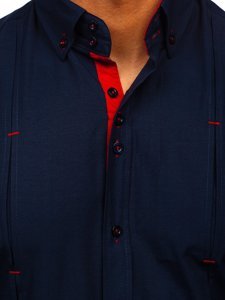 Men's Long Sleeve Shirt Navy Blue Bolf 20725