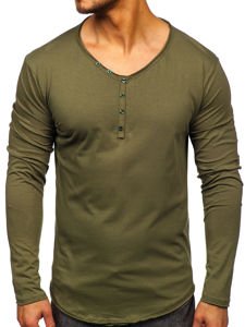 Men's Plain Long Sleeve Top Khaki Bolf 5059