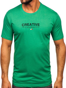 Men's Printed Cotton T-shirt Green Bolf 14759