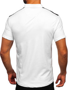 Men's Printed Polo Shirt White-Black Bolf 192471