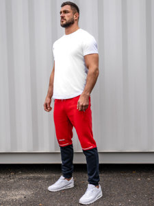 Men's Printed Sweatpants Red Bolf AM85A