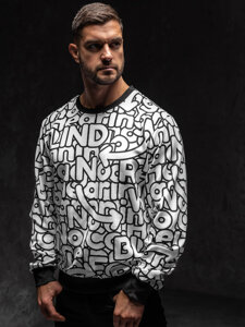 Men's Printed Sweatshirt Black-White Bolf 8B1137