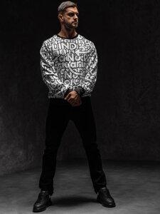 Men's Printed Sweatshirt Black-White Bolf 8B1137