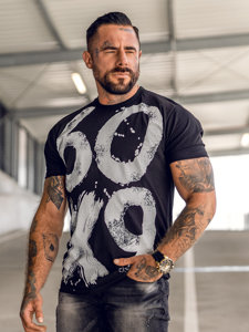 Men's Printed T-shirt Black Bolf 0303A