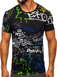Men's Printed T-shirt Black-Green Bolf 8T968