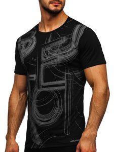 Men's Printed T-shirt Black-Grey Bolf KS2525T