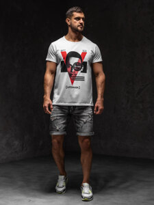Men's Printed T-shirt White Bolf KS2552