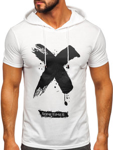 Men's Printed T-shirt with Hood White Bolf 8T203