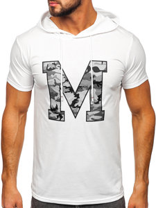Men's Printed T-shirt with Hood White Bolf 8T965
