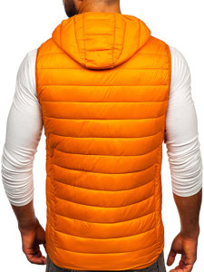 Men's Quilted Hooded Gilet Orange Bolf LY36