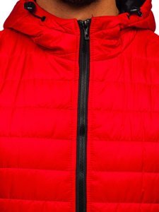 Men's Quilted Hooded Gilet Red Bolf MY88