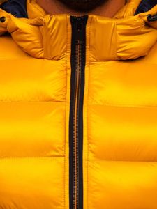 Men's Quilted Hooded Gilet Yellow Bolf 6506